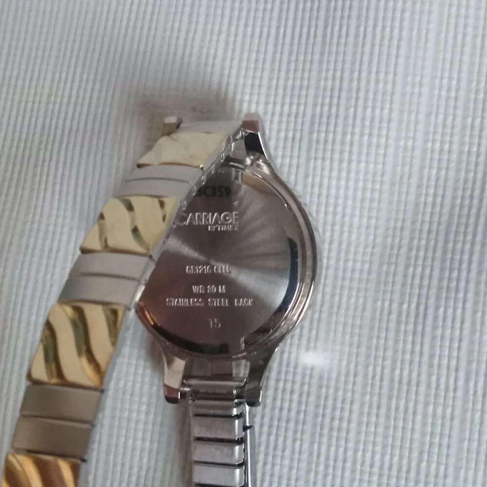 Carriage by Timex C3C359 Two Toned Elasticized Women's Watch Needs New Battery